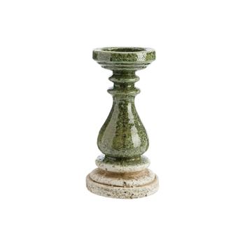 Visuel 1 du produit Bougeoir en céramique vert Artisan - Ø 8 x H 17,5 cm