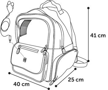 Visuel 1 du produit Sac à dos coloris bleu Flamingo Wiro - 40 x 25 x 41 cm