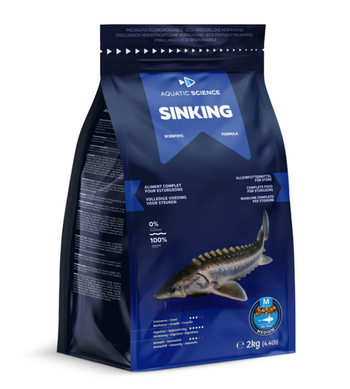 Visuel 1 du produit Nourriture complète pour esturgeons de minimum 15 cm de long Aquatic Science Sinking - Taille M sac de 2 kg