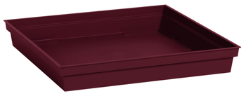 Visuel 1 du produit Soucoupe carrée en plastique rouge Bourgogne Eda Toscane - 26,7 x 26,7 cm
