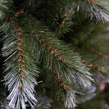 Visuel 1 du produit Sapin de Noël artificiel vert givre avec toile de jute et pommes de pin Pittsburgh