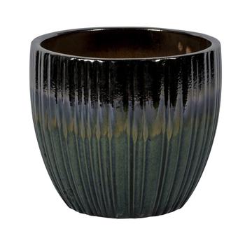 Visuel 1 du produit Pot coloris vert en grès émaillé - Ø 35,6 x 31 cm