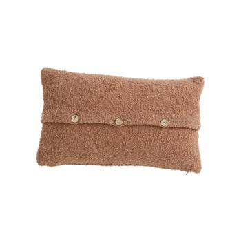 Visuel 1 du produit Coussin à 5 boutons en polyester café - 50 x 30 cm