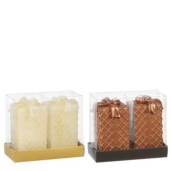 Visuel 1 du produit Lot de 2 bougies forme cadeau - Ø 5,5 x H 9 cm