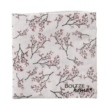 Visuel 1 du produit Serviettes en papier blanches à motifs baies Berry x 20 - 16,5 x 16,5 cm