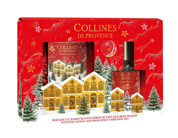 Visuel 1 du produit Coffret bougie et parfum d’intérieur Thé des rois mages Collines de Provence - 75 g + 50 ml