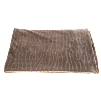 Visuel 1 du produit Plaid taupe en polyester Lou - 130 x 170 cm
