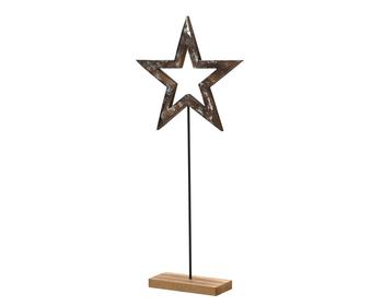 Visuel 1 du produit Étoile brillante à poser en bois MDF brun - 20 x 5,5 x 46 cm
