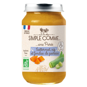 Visuel 1 du produit Pot bonne nuit - riz butternut poireau bio Simple Comme - 200g