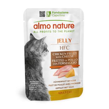 Visuel 1 du produit Pâtée pour chat HFC Jelly au filet de poulet et fromage Almo Nature - 55 g