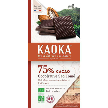 Visuel 1 du produit Tablette de Chocolat Noir 75% de Sao Tomé - 100 gr