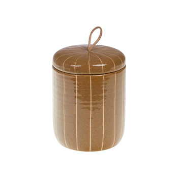 Visuel 1 du produit Boîte décorative en céramique marron Chris - Ø 13 x H 17 cm