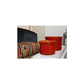 Visuel 1 du produit Pot morei de 6,7 L en terre émaillée coloris orange Ø 24 x 18 cm