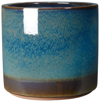 Visuel 1 du produit Pot en terre cuite émaillée coloris bleu Deroma Océan - Ø 30 x H 27 cm