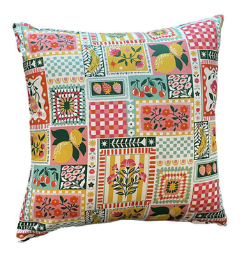 Visuel 1 du produit Coussin carré en coton multicolore Youpi - 45 x 45 cm