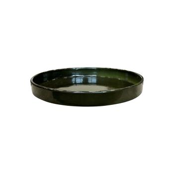 Visuel 1 du produit Soucoupe ronde en métal recyclé coloris vert algue vif Upcycle Cylindre XXL - Ø 40 x H 5 cm