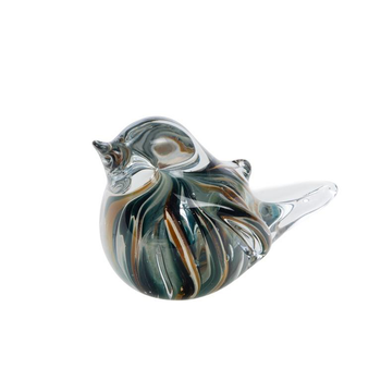 Visuel 1 du produit Oiseau sulfure en verre coloris vert Shiva - 6 x 12 x 7.5 cm