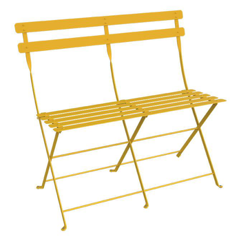 Visuel 1 du produit Banquette bistro 2 places coloris orange en acier Fermob - 88 x 29 cm
