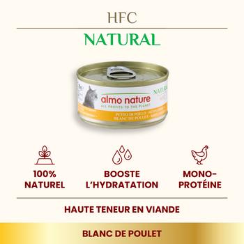 Visuel 1 du produit Pâtée pour chat HFC Natural au blanc de poulet Almo Nature - 70 g