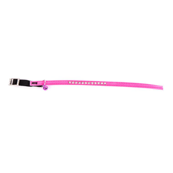 Visuel 1 du produit Collier Suédine Strass pour chat rose