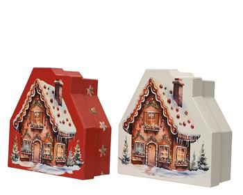 Visuel 1 du produit Boîte cadeau forme maison en carton - 16 x 6,5 cm
