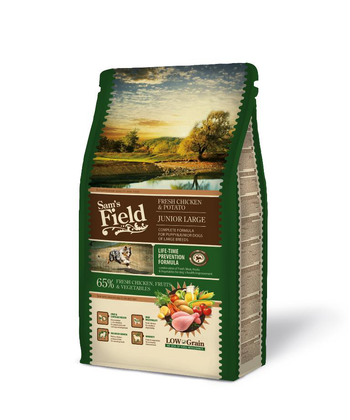 Visuel 1 du produit Croquette pour chiot de grande taille au poulet avec des pommes de terre Sam's Field - 2,5 kg