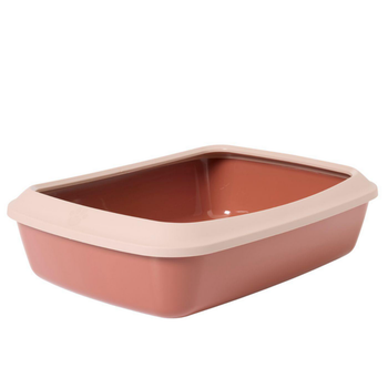 Visuel 1 du produit Bac à litière avec rebord pour chat coloris champagne Savic Iriz - 50 x 37 x 14 cm