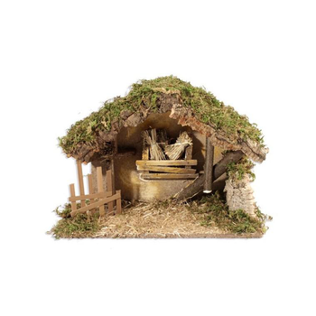 Visuel 1 du produit Crèche Vide avec Barrières et Grange 36x16x25 cm Bois Multicolore