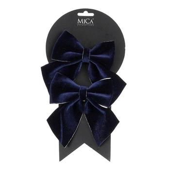 Visuel 1 du produit Ensemble de 2 nœuds bleus en polyester - 12 x 13 cm