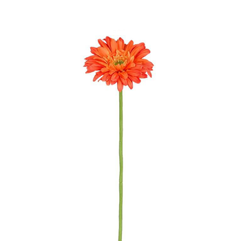 Visuel 1 du produit Tige de gerbera artificiel en plastique recyclé orange - 60 cm