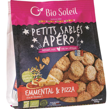 Visuel 1 du produit Petits sablés pizza et emmental bio Biosoleil - 100 g