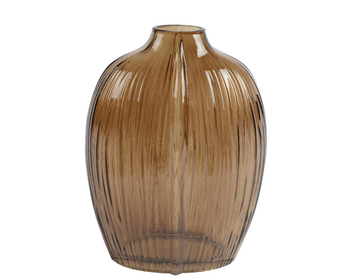 Visuel 1 du produit Vase ovale en verre brun - 11,5 x 8 x 28 cm