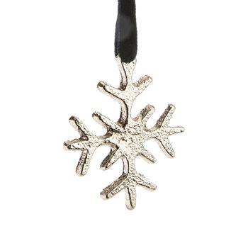 Visuel 1 du produit Suspension flocon en aluminium argenté - 5,5 x 7 cm