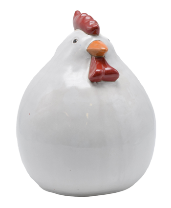 Visuel 1 du produit Figurine poule coloris blanc en céramique - 13 cm