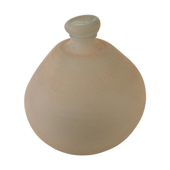 Visuel 1 du produit Bouteille en verre recyclé beige effet sablé - Ø 31,5 x H 32 cm