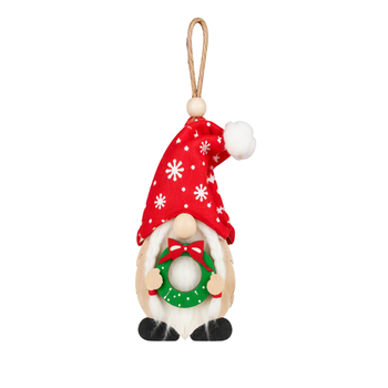 Visuel 1 du produit Suspension gnome rouge en MDF certifié FSC® - 3,5 x 9,5 cm