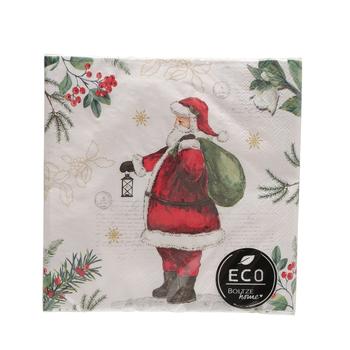 Visuel 1 du produit Paquet de 20 serviettes en papier recyclé Santa - 16,5 x 16,5 cm