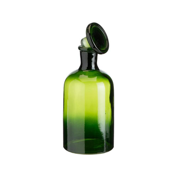 Visuel 1 du produit Bouteille décorative verte en verre style herboristerie - 17,5 x 8,5 cm