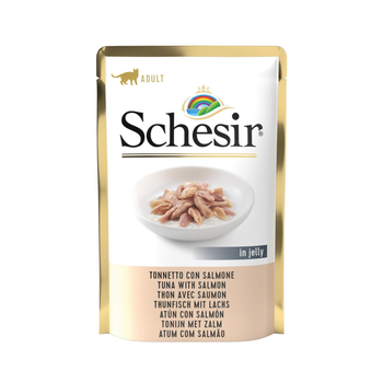 Visuel 1 du produit Aliment humide pour chat thon avec saumon sachet en gelée Schesir - 85 g