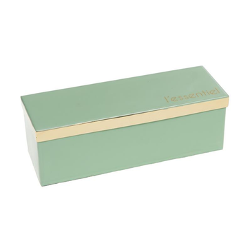 Visuel 1 du produit Boîte vert amande en bois et verre The Essentiel - 21 x 7 x 7,5 cm