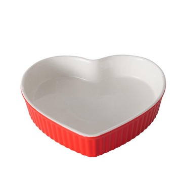 Visuel 1 du produit Moule à gâteaux en céramique rouge et blanc Sweetheart petit modèle - 20 x 19 x 3,5 cm