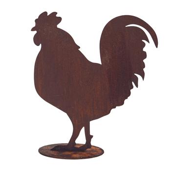 Visuel 1 du produit Coq décoratif coloris marron en métal rouillé - 41 x 46 cm