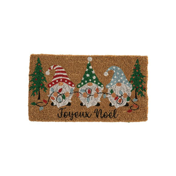 Visuel 1 du produit Paillasson en fibre de coco motif Gnomes Joyeux Noël - 72 x 40 cm