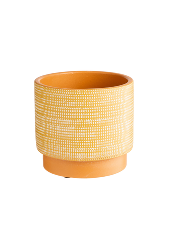 Visuel 1 du produit Cache-pot coloris ocre et Terracotta Madeira - Ø 17 x H 15 cm