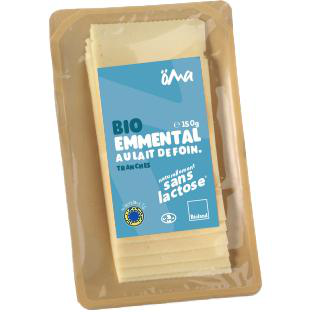 Visuel 1 du produit Emmental au lait de foin sans lactose bio Oma – 150 g