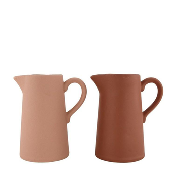 Visuel 1 du produit Vase en forme de pichet en terre cuite coloris terracotta Art Floral pour fleurs séchées - (produit vendu à l'unité, livré aléatoirement parmi deux coloris)