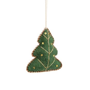 Visuel 1 du produit Suspension sapin en feutrine verte - 11 x 4 x 12,5 cm