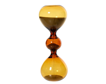 Visuel 1 du produit Sablier en verre coloris ambre - Ø 5,5 x H 14,5 cm