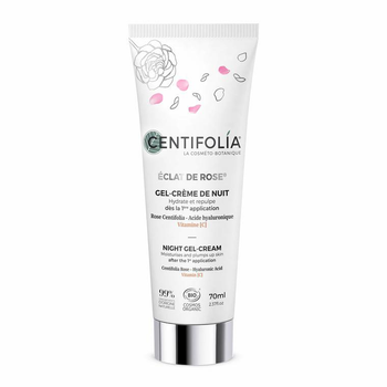 Visuel 1 du produit Gel crème de nuit bio Centifolia gamme Éclat de rose - 70 ml