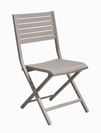 Visuel 1 du produit Chaise Canna empilable coloris beige en aluminium - 46 x 87 x 53 cm